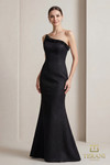 Terani Couture 262E7107 Stretch Jacquard Asymmetrical Gown