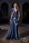Terani Couture 262E7130 Mirror Organza Deep V-Neck Gown