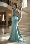 Terani Couture 262E7132 Matte Satin Off-Shoulder A-Line Gown