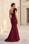 Terani Couture 262E7136 Splatter Jacquard One-Shoulder Gown
