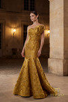 Terani Couture 262E7137 Jacquard One-Shoulder Trumpet Gown