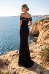Terani Couture 262E7139 Crepe Crystal Off-Shoulder Dress