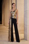Terani Couture 262E7144 Mesh Print Lamae Wide Leg Jumpsuit