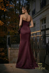 Terani Couture 262E7358 Matte Satin One-Shoulder Sheath Gown