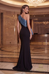 Terani Couture 262E7380 Crepe Twill Mirror One-Shoulder Gown