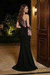 Terani Couture 262E7380 Crepe Twill Mirror One-Shoulder Gown