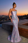 Terani Couture 262E7542 Mikado Floral Beaded Strapless Gown