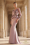 Terani Couture 262M7257 Stretch Twill Long Sleeves Gown