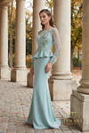 Terani Couture 262M7257 Stretch Twill Long Sleeves Gown