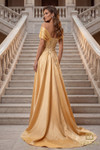 Terani Couture 262M7258 Mikado Off-Shoulder Sleeve Long Gown
