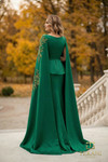 Terani Couture 262M7260 Matte Satin Full-Length Cape Gown