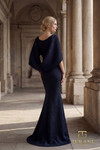 Terani Couture 262M7262 Textured Jacquard Brocade Cape Gown