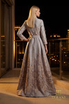 Terani Couture 262M7269 Metallic Jacquard Long Sleeve Gown