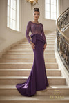 Terani Couture 262M7293 Stretch Faille Long Sleeve Gown