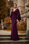 Terani Couture 262M7295 Slick Crepe Long Sleeve Wrap Gown