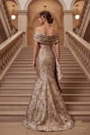 Terani Couture 262M7298 Splatter Jacquard Off-shoulder Gown