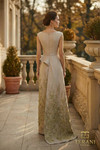 Terani Couture 262M7305 Metallic Jacquard Bateau Neck Gown