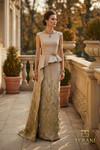 Terani Couture 262M7305 Metallic Jacquard Bateau Neck Gown