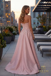 Terani Couture 262M7306 Matte Satin Strapless Overskirt Gown