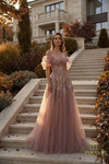 Terani Couture 262M7322 Beads Tulle Off-Shoulder A-Line Gown