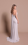 Tarik Ediz 66495 Crepe Stretch Satin Beaded Halter Neck Gown