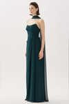 Tarik Ediz 66524 Crepe Satin Tulle Strapless Pleating Gown