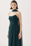 Tarik Ediz 66524 Crepe Satin Tulle Strapless Pleating Gown