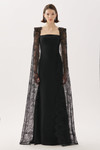 Tarik Ediz 66529 Crepe Lace Satin Beaded Sleeveless Gown