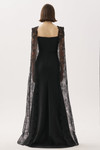 Tarik Ediz 66529 Crepe Lace Satin Beaded Sleeveless Gown