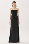 Tarik Ediz 66544 Crepe Satin Strapless Sleeveless Long Gown