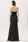 Tarik Ediz 66544 Crepe Satin Strapless Sleeveless Long Gown