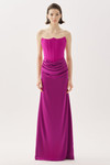 Tarik Ediz 66544 Crepe Satin Strapless Sleeveless Long Gown