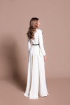Tarik Ediz 66609 Crepe Long-Sleeve High-Neck Cutout Gown