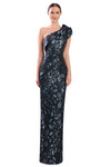 Alexander by Daymor 3300F26 Asymmetric Neck Frill Long Gown