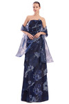Alexander by Daymor 3303F26 3D Flower Strapless Tiered Gown
