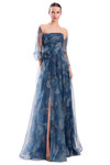 Alexander by Daymor 3304F26 Draped 3D Flower Strapless Gown