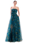 Alexander by Daymor 3304F26 Draped 3D Flower Strapless Gown