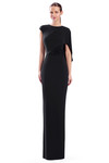Alexander by Daymor 3305F26 3D Flower Cap Sleeve Drape Gown