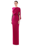 Alexander by Daymor 3305F26 3D Flower Cap Sleeve Drape Gown