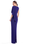 Alexander by Daymor 3305F26 3D Flower Cap Sleeve Drape Gown