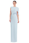 Alexander by Daymor 3305F26 3D Flower Cap Sleeve Drape Gown