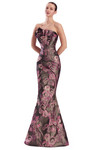 Alexander by Daymor 3315F26 Rosette Drape Bustier Long Gown