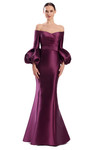 Alexander by Daymor 3319F26 Off-Shoulder Puff Sleeves Gown