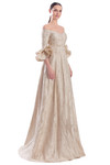 Alexander by Daymor 3322F26 Off-Shoulder Flounce Sleeve Gown