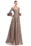 Alexander by Daymor 3322F26 Off-Shoulder Flounce Sleeve Gown