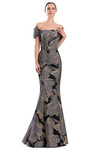 Alexander by Daymor 3326F26 Off-shoulder Draped Bustier Gown