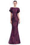 Alexander by Daymor 3339F26 Round Neck Draped Sleeve Gown