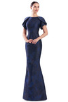 Alexander by Daymor 3339F26 Round Neck Draped Sleeve Gown