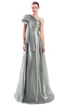 Alexander by Daymor 3342F26 One Shoulder Draped Bow Ballgown