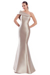 Alexander by Daymor 3344F26 Asymmetrical Fold-over Neck Gown